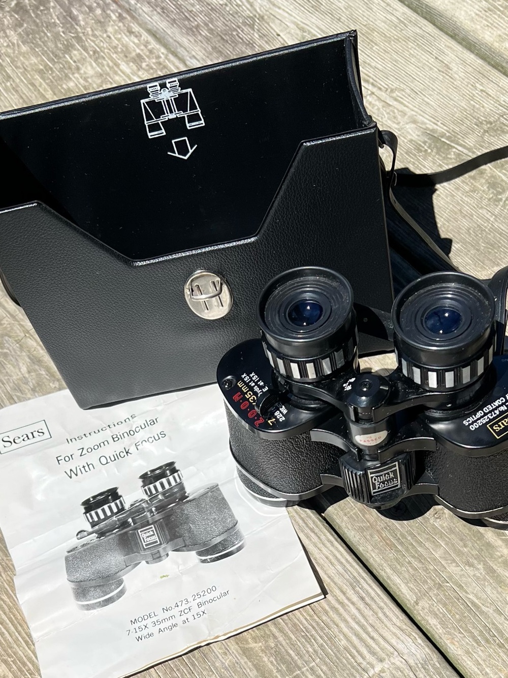 SEARS ZOOM BINOCULAR with QUICK FOCUS 7-15x35mm ZCF WIDE ANGLE 15X